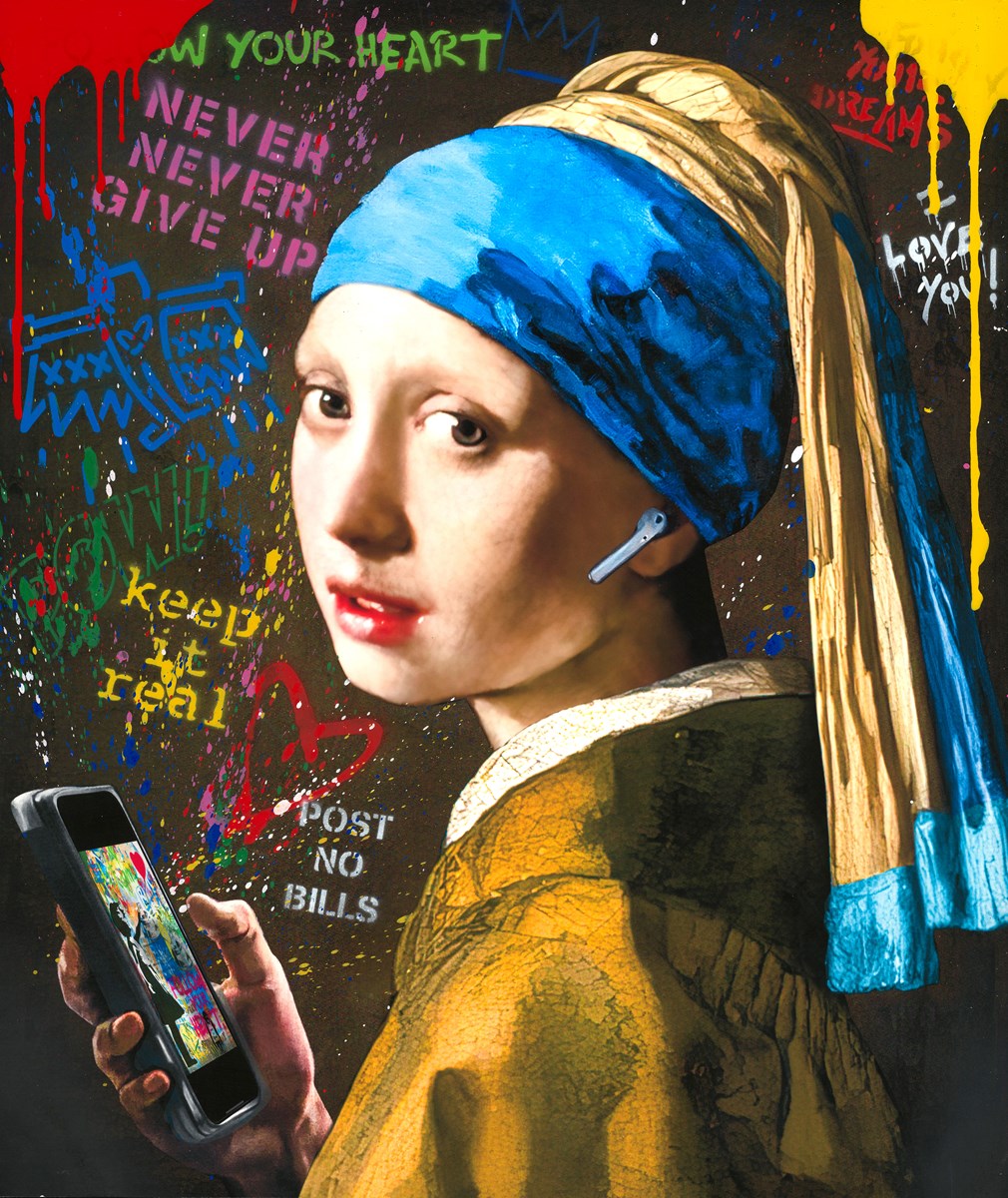 Girl With Pearl Ear Thing | Mr. Brainwash - Clarendon Fine Art