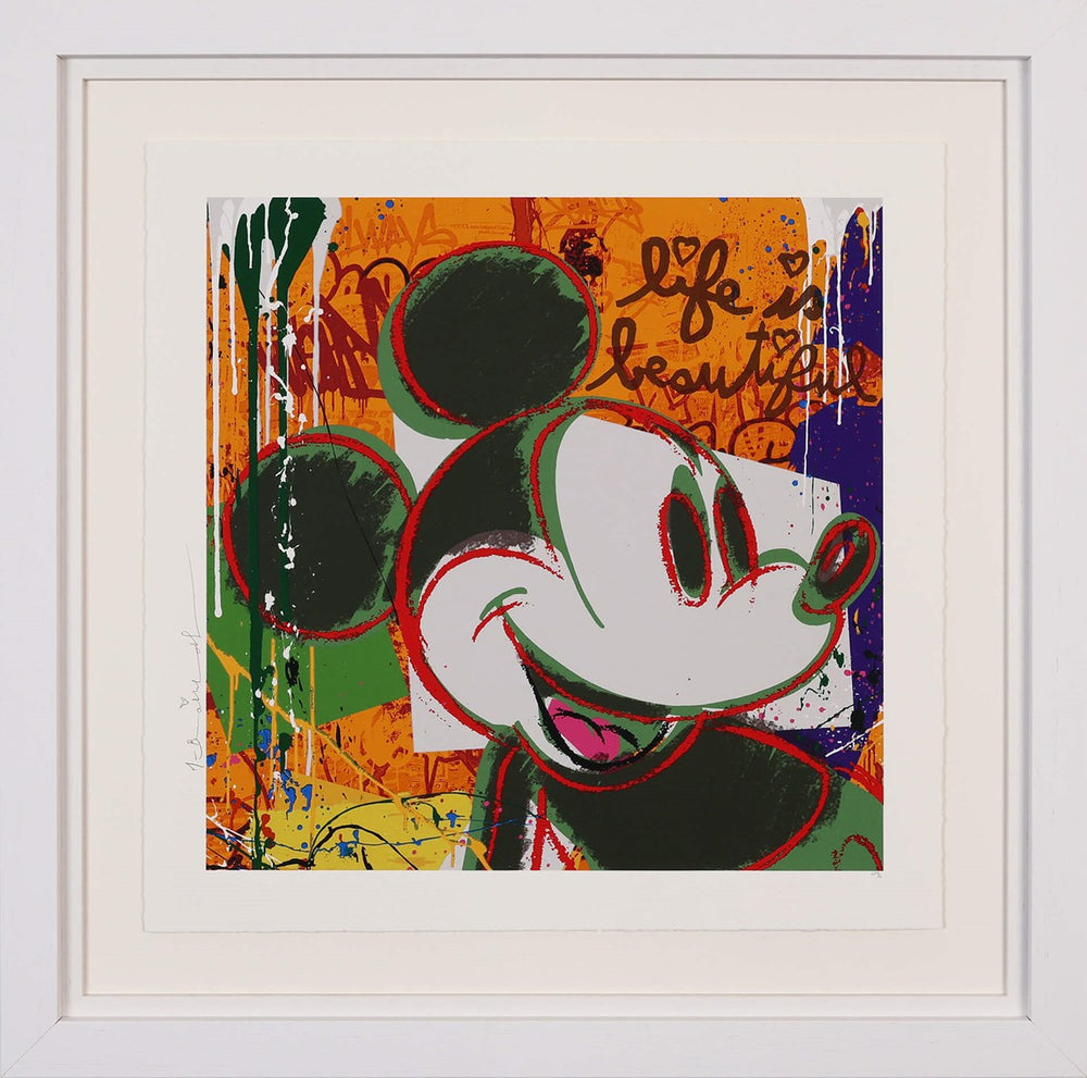 Bright Shades of Mickey - Life is Beautiful (Framed)
