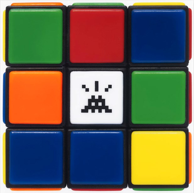Rubik's x Invader / インベーダー ルービックキューブ NVDR1-1: Invaded Cube | Invader – Clarendon Fine Art