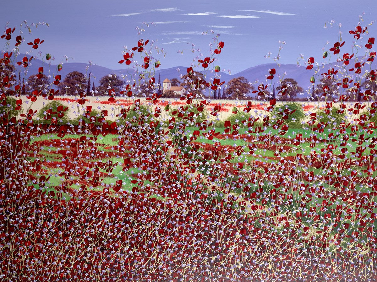 Poppies And Bluebells | Mary Shaw – Clarendon Fine Art
