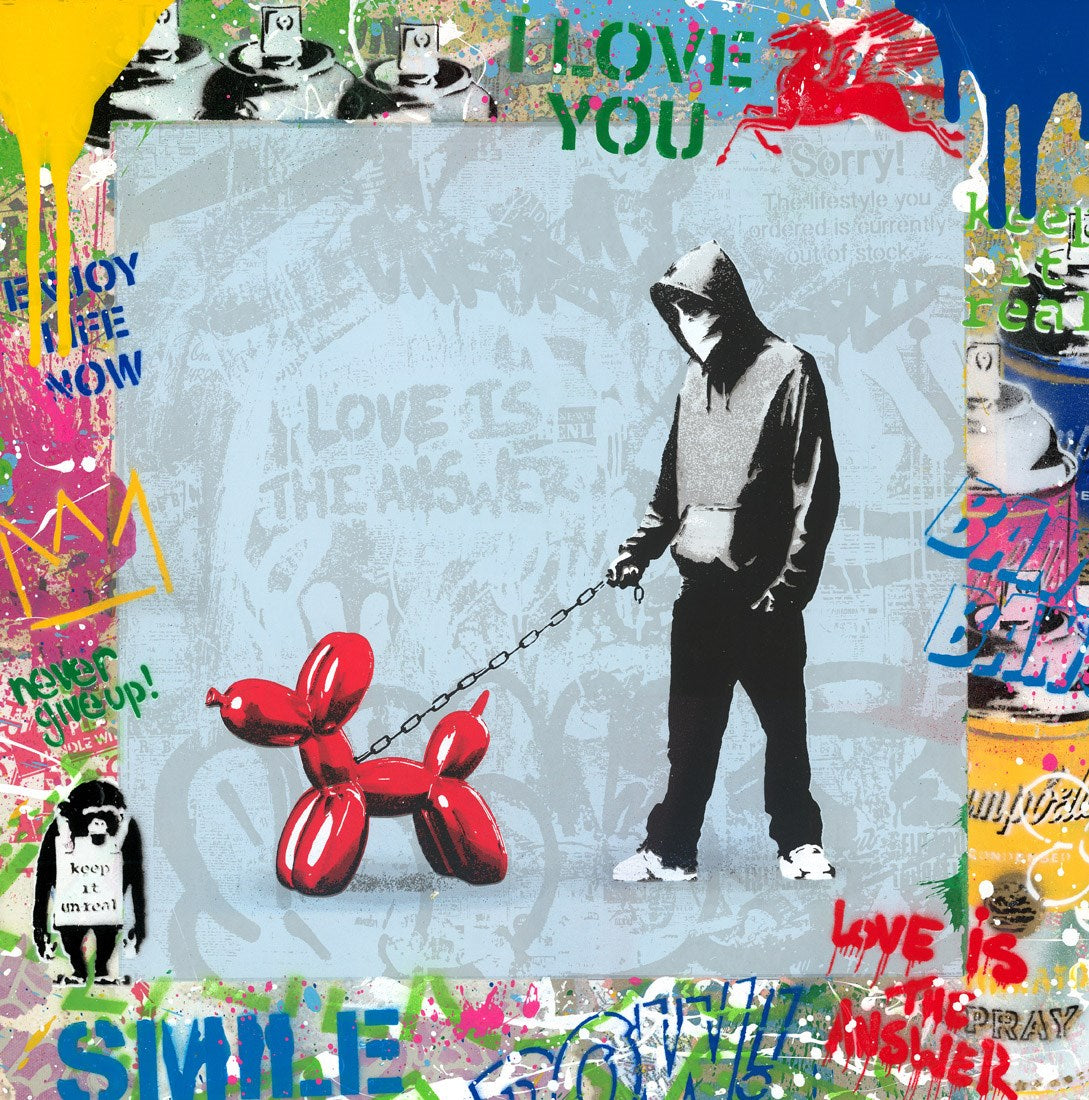 Banksy Dog Walker | Mr. Brainwash - Clarendon Fine Art