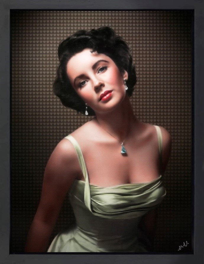 Elizabeth popular Taylor, a beautiful original portrait painting on canvas, 8x10