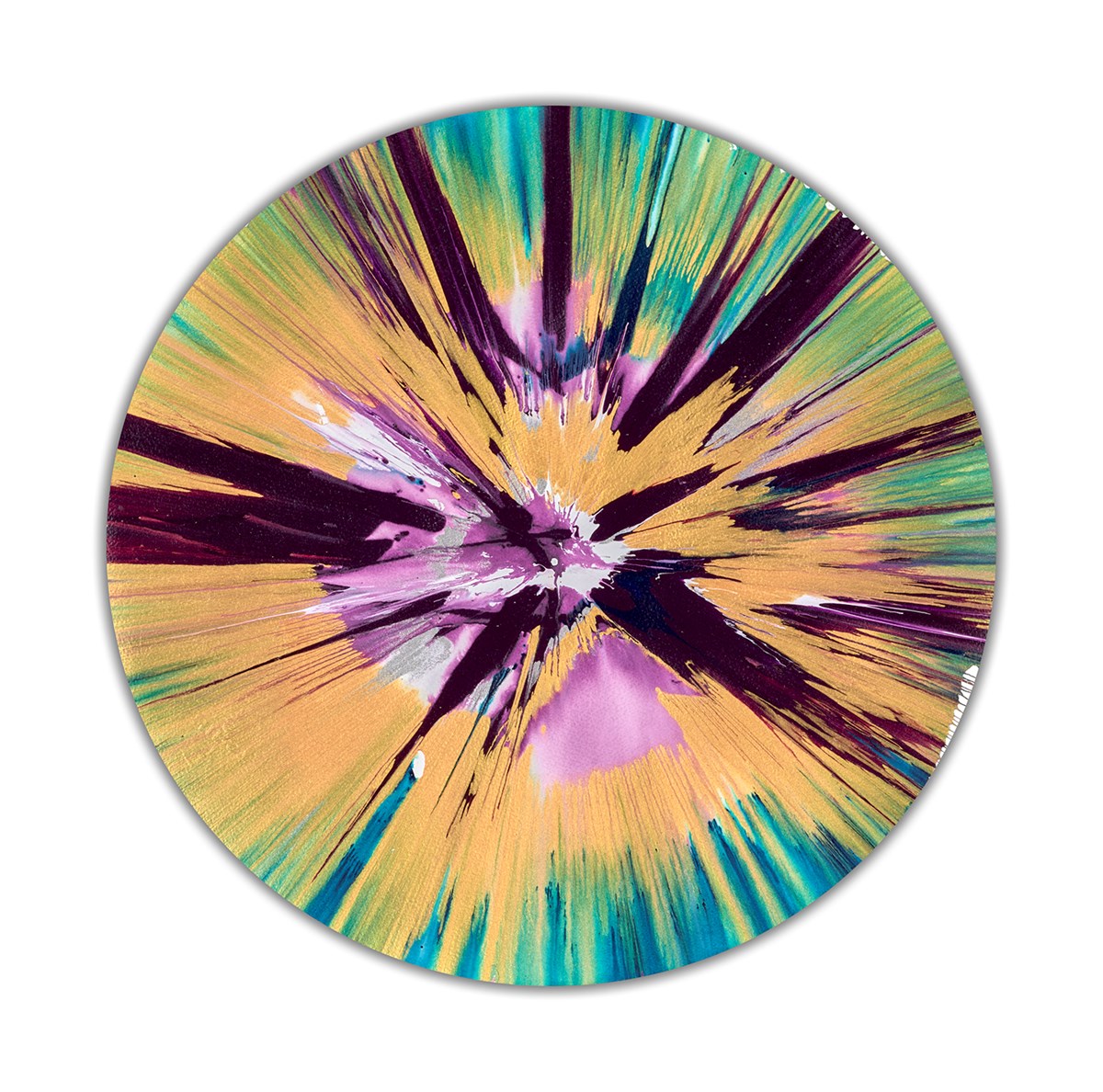 Circle Spin Painting Gold And Purple | Damien Hirst