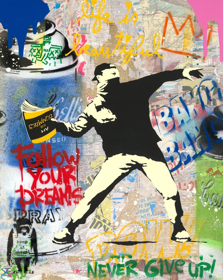 Banksy Thrower | Mr. Brainwash – Clarendon Fine Art
