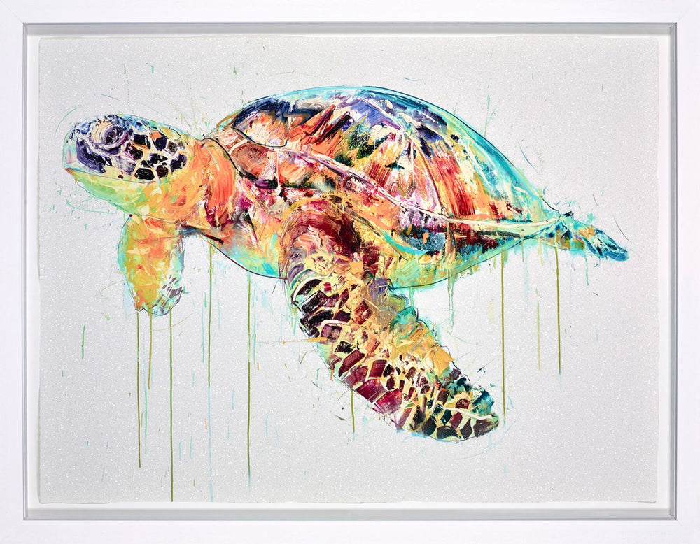 Sea Turtle Diamond Dust (Framed)