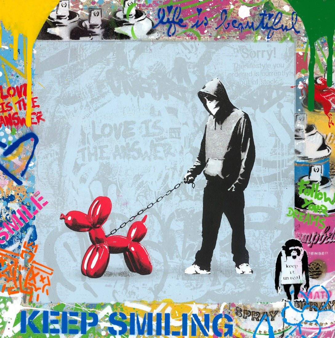 Banksy Dog Walker | Mr. Brainwash – Clarendon Fine Art