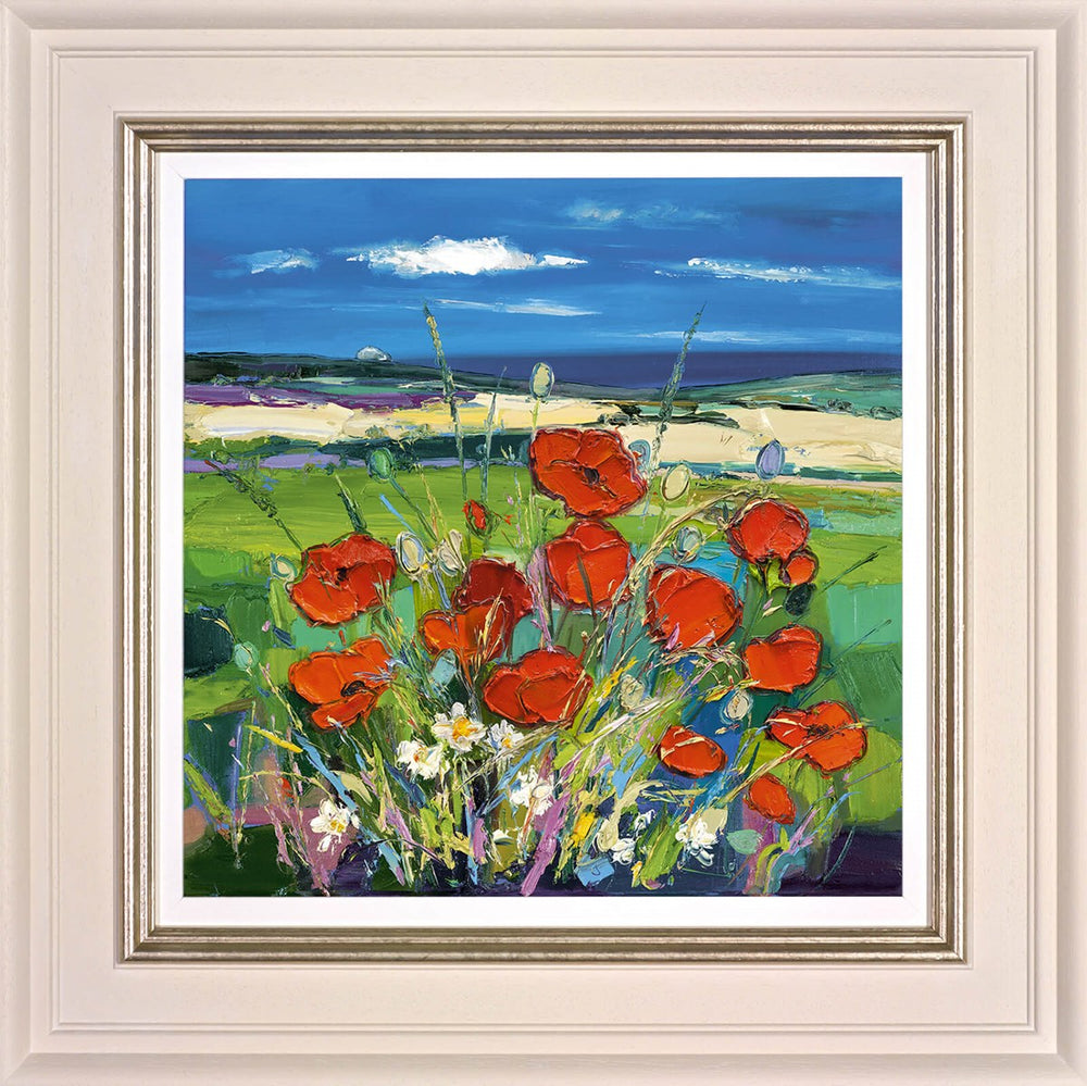 Poppies with a Glimpse of the Sea (Framed)