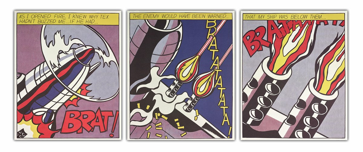 額装 ロイ・リキテンスタイン As I Opened Fire 3枚組SET As I Opened Fire | Roy Lichtenstein – Clarendon Fine Art
