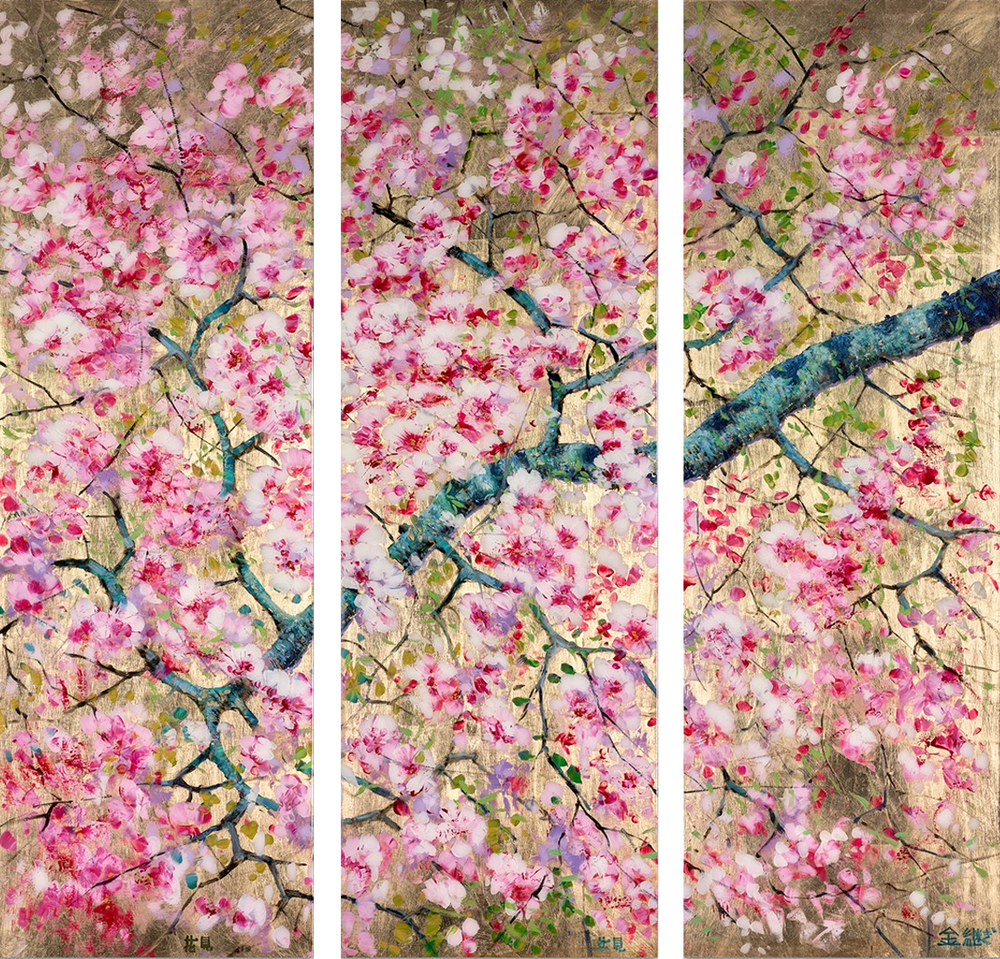 Shining Blossom Tree (Triptych)