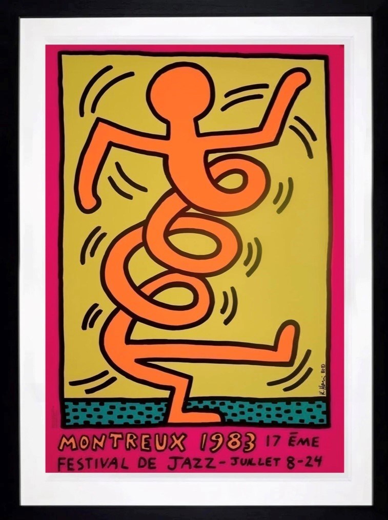 Poster For Montreux Jazz Festival 1983 (Orange) | Keith Haring - Clarendon  Fine Art