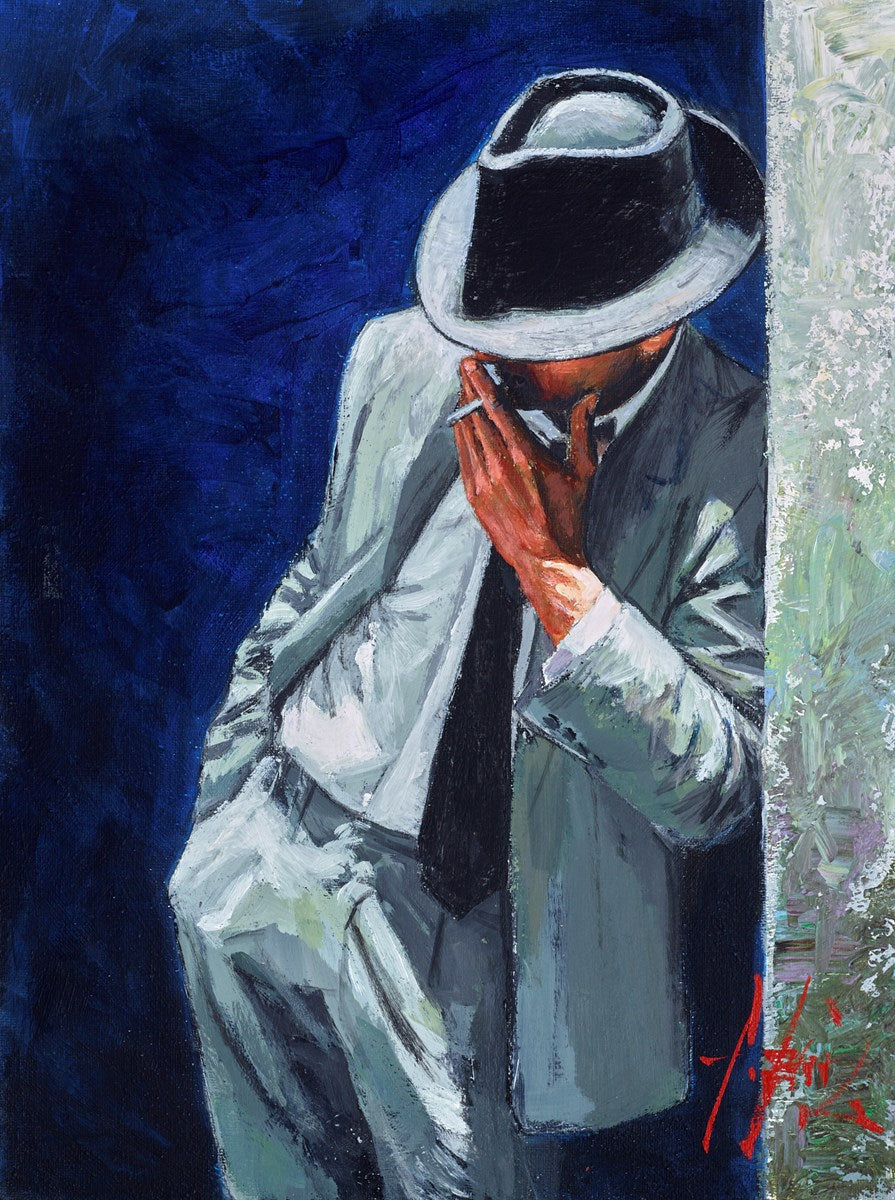 Smoking Man In White Suit Fabian Perez Clarendon Fine Art