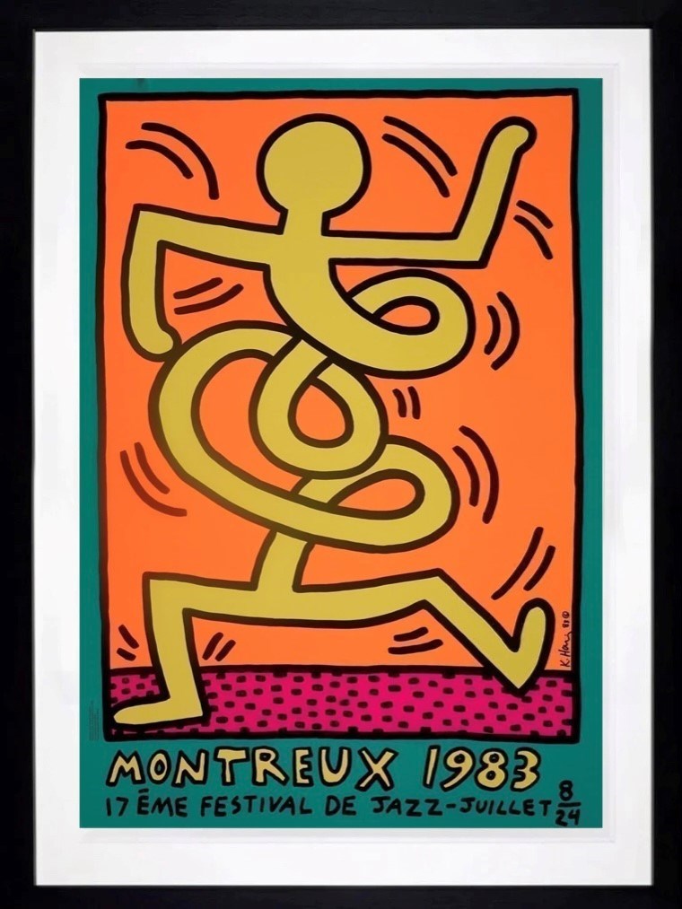 Poster For Montreux Jazz Festival 1983 (Yellow) | Keith Haring - Clarendon  Fine Art