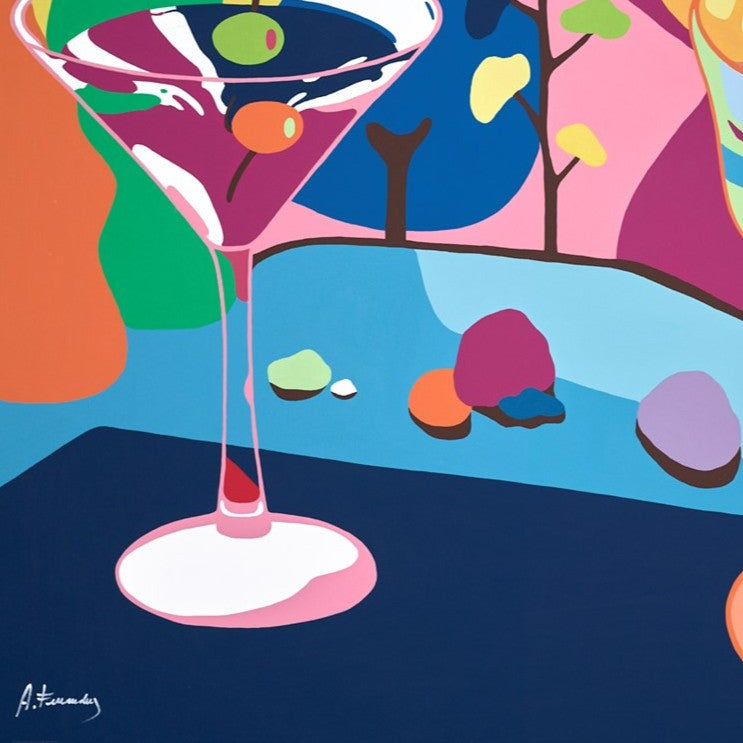 カクテルのポップアートfhy7 Cocktails And Mountain Views | Ana Fernandez – Clarendon Fine Art