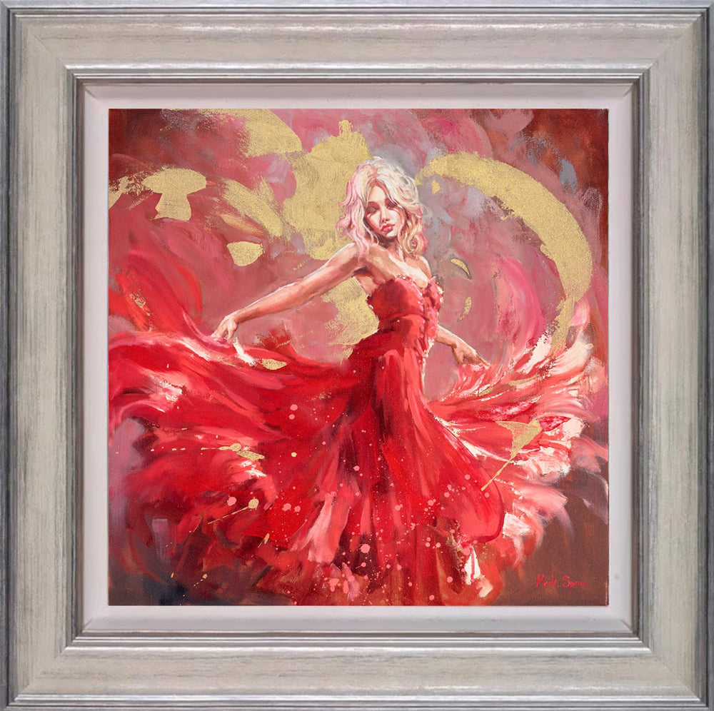 Red Dancer On Gold