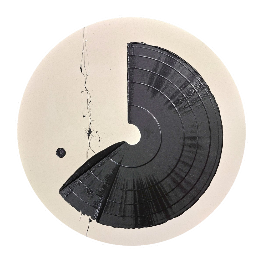 Large Brushstroke Circle Black