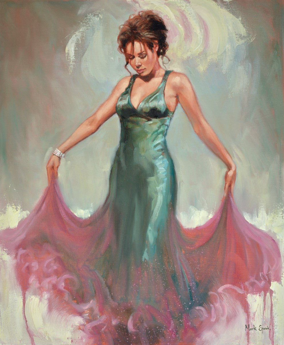 Blue Dress and Violet Shawl