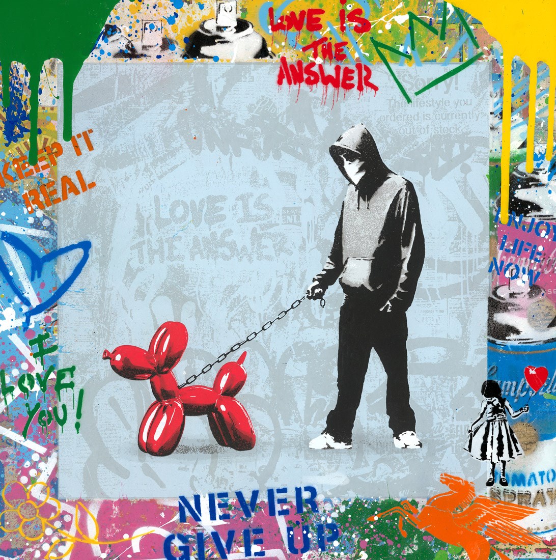 Banksy Dog Walker | Mr. Brainwash – Clarendon Fine Art