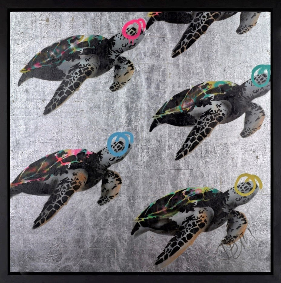 Colourful Turtles (Framed)