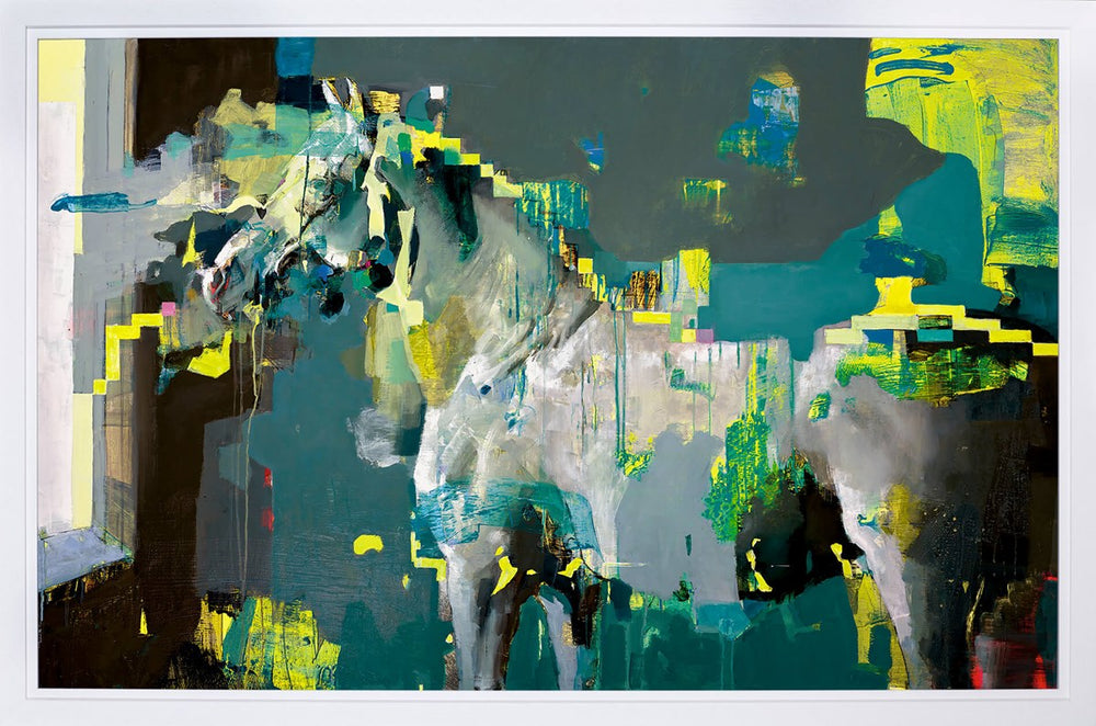 Trance Horse in Deep House with Digital Window (Framed)