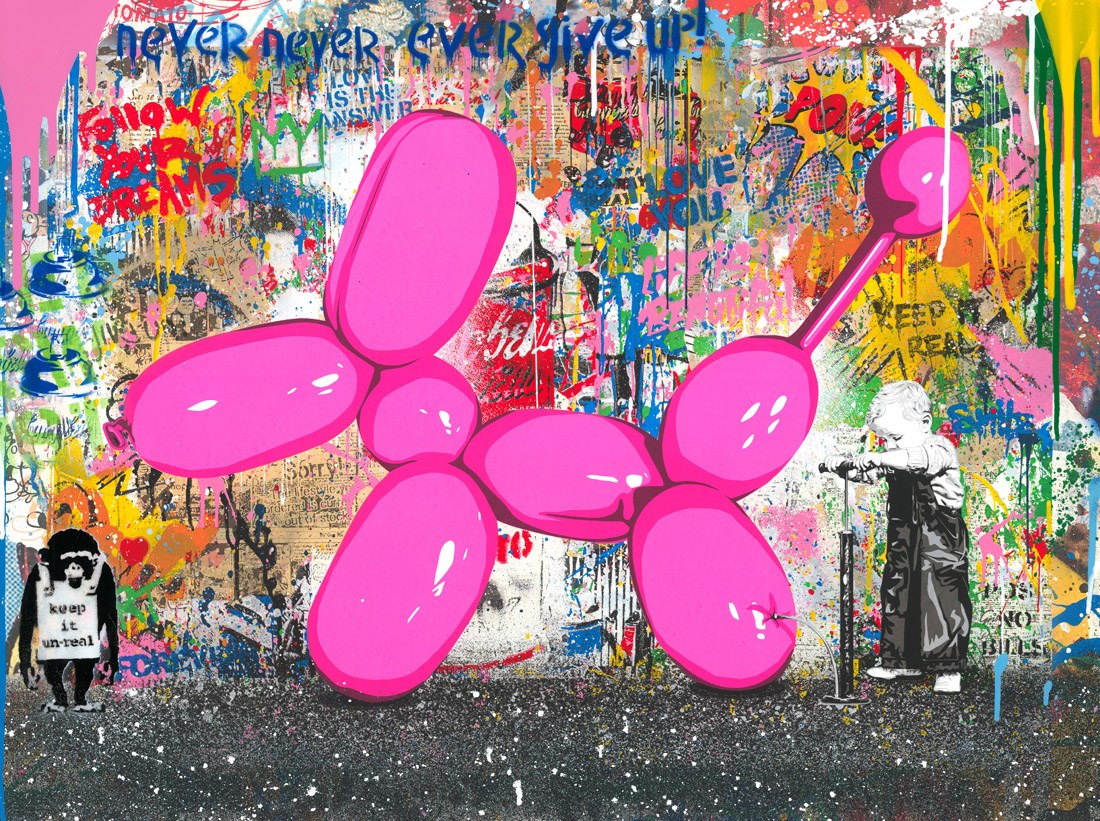 Puppy Love - Pink | Mr. Brainwash – Clarendon Fine Art
