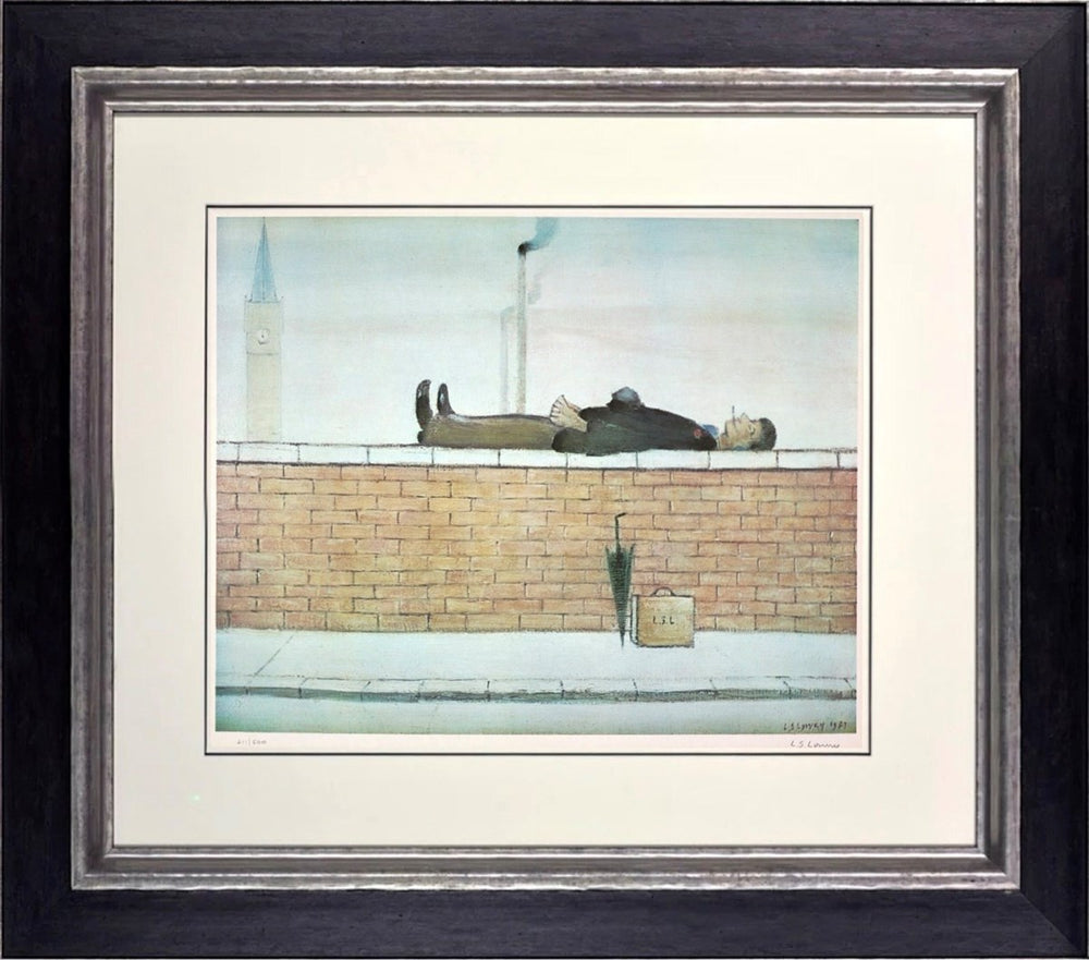 Man Lying on a Wall (Framed)