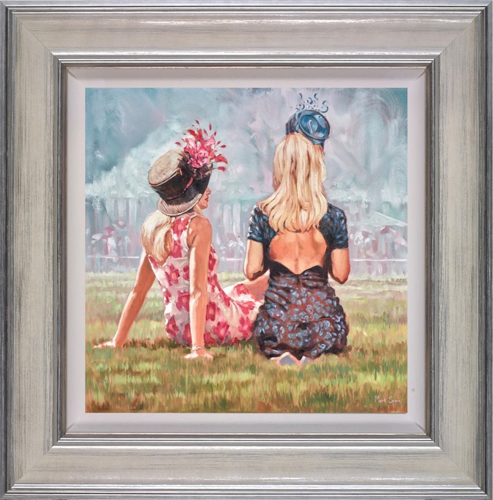 Red Flower And Dark Blue Dress (Framed)