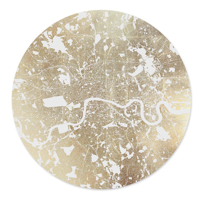 Mappa Mundi London (White on Gold)