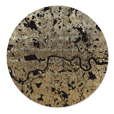 Mappa Mundi London (Black on Gold)
