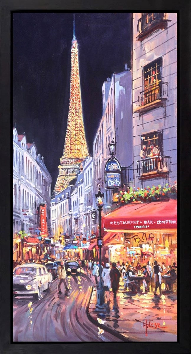 Eiffel Tower at Night (Framed)